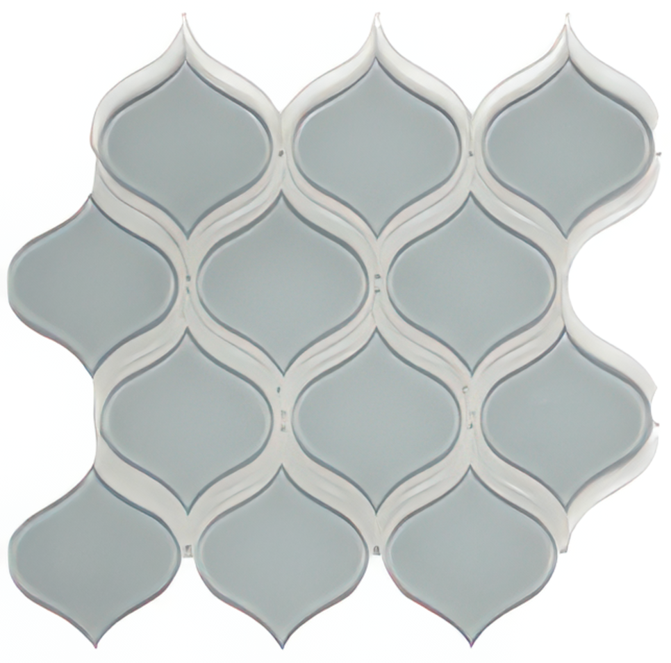 Crystal Metropolis Arabesque Mosaic on 12" x 12" Mesh - NOVA Tile & Stone