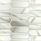 Panorama Glass Elongated Hexagon Mosaic on 14 x 10 Mesh Glass Tile - NOVA Tile & Stone