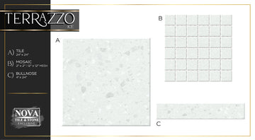 Terrazzo 3" x 3" Square Mosaic Porcelain Tile - NOVA Tile & Stone